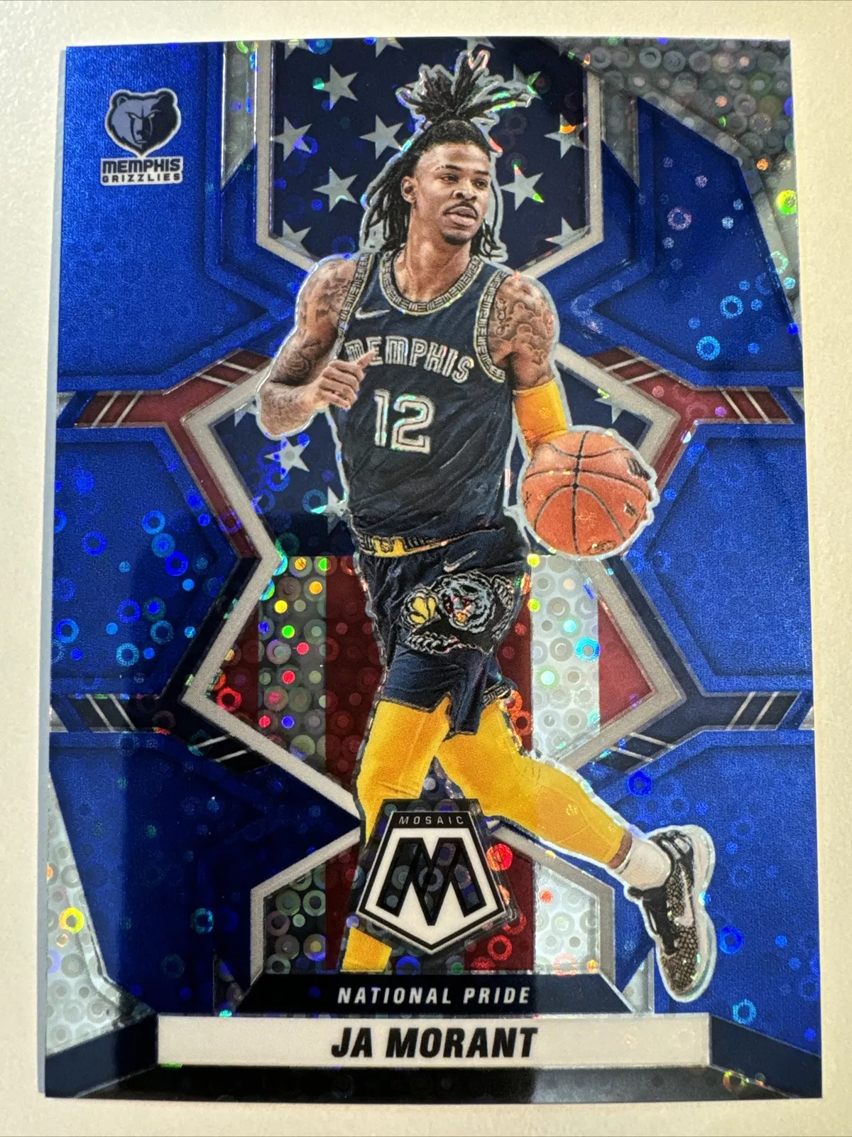 2021-22 Panini Mosaic Ja Morant National Pride Fast Break Blue Prizm #/85 #249