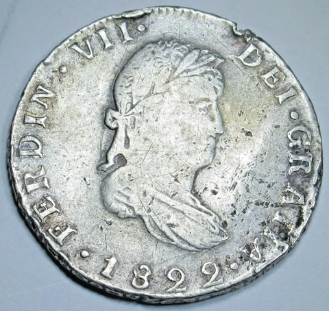 1822 Go JM Mexico Guanajuato Silver 2 Reales Antique Key Date Old Mexican Coin Cover