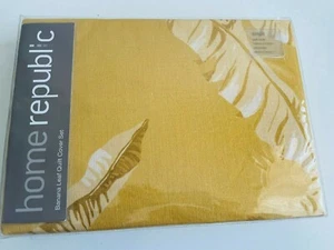 H R Banana Leaf Single Quilt Cover Set Mustard BNIP RRP $169.99 - Picture 1 of 5