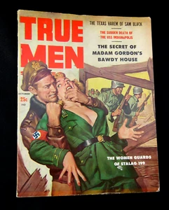 True Men Stories Magazine October 1958 Women Guards of Stalag 199, Texas Harem - Picture 1 of 5