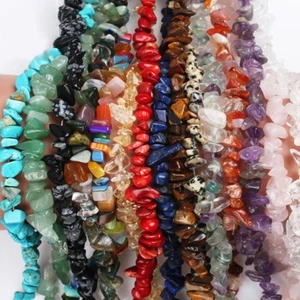 15" 5-8mm Freeform Natural Stone Chips Beads Lot Gemstones Jewelry Making - Picture 1 of 42