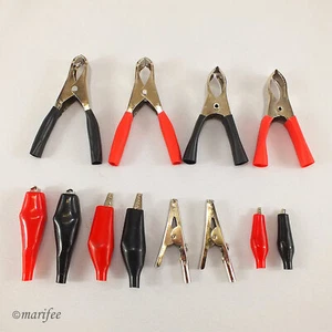 Krokodilklemmen, verschiedene Größen, Batterieklemmen isoliert, Prüfklemmen - Bild 1 von 51