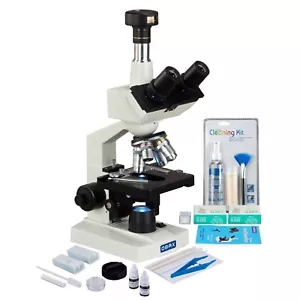 Microscopio digital LED OMAX 2500X 1,3 MP + Kit de preparación de diapositivas + Diapositiva + Kit de limpieza - Imagen 1 de 10