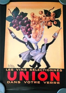 Union Les Vin Selectionnes Dans Votre Verre Wein Werbung Poster 23" x 30"  - Bild 1 von 1