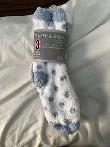 Fluffy & Cozy 3 Pack Light Blue Socks - Picture 1 of 1