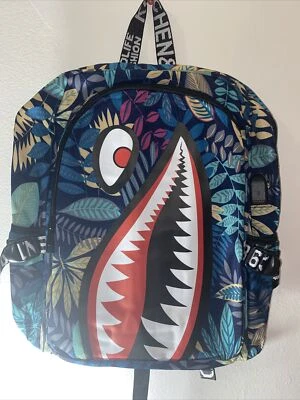 Shark Graffiti Backpack with USB Cable for Boys 12-18 Year  Full Zize For Boys - Image 1 of 4