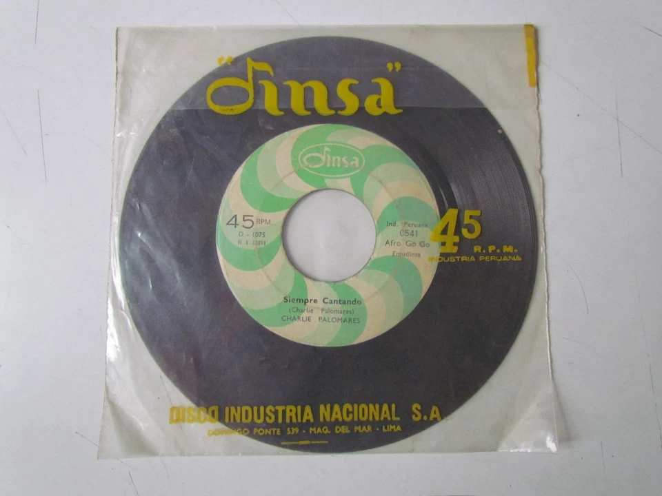 CHARLIE PALOMARES «SIEMPRE CANTANDO/PACHANGA GUAGUANCO»BOOGALOO LATIN FUNK PERU - Image 1 of 4