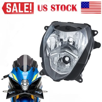 Motorcycle Black Front Headlight Headlamp for Suzuki GSXR1000 2003 2004 K3 03 04 - Image 1 of 4