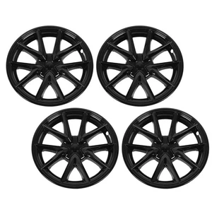•4PCS 18in Wheel Hub Cover Snap On Bright Black Hub Caps Wheels Rim Cover For - Picture 1 of 24