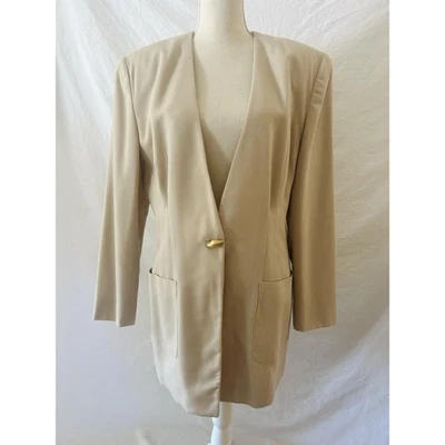 Blazer vintage Jones New York plisado largo cierre llamativo talla 14 Foto 1 de 4