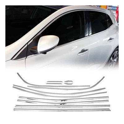Window Trims Mouldings for Renault Megane 1 2015-19 Stainless Steel Chrome 12pcs - Image 1 of 4