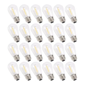 24 Pack 3V LED S14 Replacement Light Bulbs, Shatterproof Outdoor Solar4644 - Picture 1 of 7