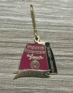 Vintage Goldtone Masonic SHRINERS Key Chain IMPERIAL POTENTATE 2002-2003 - Picture 1 of 4