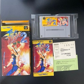 Final Fight 2 W/Box Instruction SFC Cartridge Super Famicom  