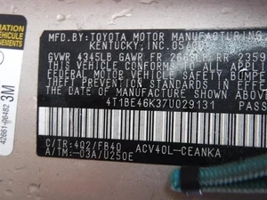 Driver Front Window Regulator Electric Japan Built Fits 07-11 CAMRY 27850553 - Picture 1 of 7