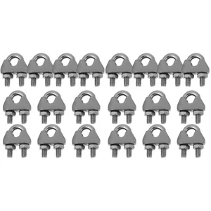 20 piezas clips de cuerda de alambre tipo U útiles accesorios de aparejo de clip de acero inoxidable - Imagen 1 de 12