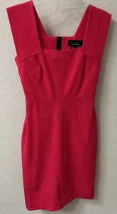 Roland Mouret Womens Sheath Dress Sz 4 Hot Pink Strappy Cotton Blend Banana Rep - Picture 1 of 7