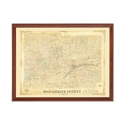 Mapa antiguo del condado de Licking, OH 1854 - Arte vintage de Ohio Foto 1 de 4