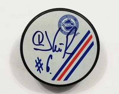 Disco de hockey firmado por los New York Rangers autografiado por DARIUS KASPARAITIS de la NHL Foto 1 de 2