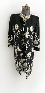 NEW Kasper Dress Suit Size 6 Two Piece Set Dress And Long Jacket Pockets Floral - Picture 1 of 23