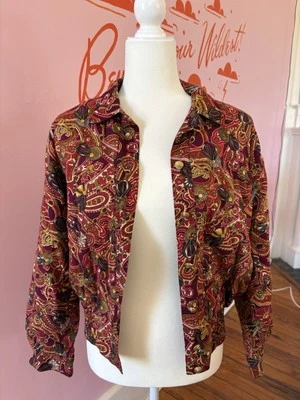 Chaqueta deportiva vintage Leslie Fay | 10 Petite | Hecha en EE. UU. | Estampado cachemir Foto 1 de 4