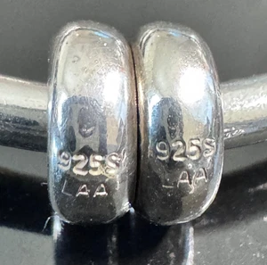 (Set of 2) Trollbeads Sterling Silver Stoppers or spacers TAGBO-00247 - Picture 1 of 3