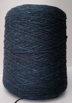 3ply Soft Donegal Tweed Knitting Wool Cone Blue Glyde 5514 530g      (2811-M) - Image 1 of 4