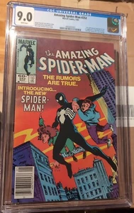 Amazing Spider-Man #252 Newstand CGC 9.0 WP Marvel Comics 1984 1st ap Black Suit - Picture 1 of 2