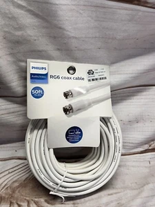 Philips RG6 Dual Shield Coaxial Cable, 50 ft. Ideal for TV Antenna - Picture 1 of 6