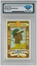 1982 Perma-Graphics Credit Card RICKEY HENDERSON #150-ss8223 💎 DSG 9.5 Mint+