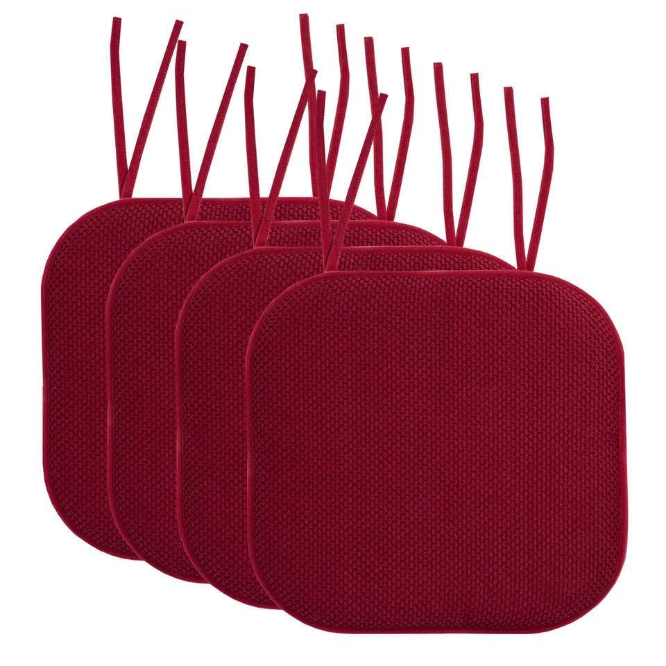 Almohadilla de cojín antideslizante para silla de panal de espuma viscoelástica con lazos paquete de 2, 4, 6 o 12 Foto 1 de 1