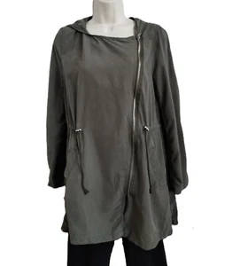 Divided by H&M Lightweight Jacket Hooded Womens Size 4 Military Green Full Zip - Picture 1 of 15