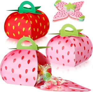36PCS 3D Strawberry Favor Boxes - Mini Treat Bags for Summer Party & Baby Shower - Picture 1 of 12