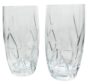 Lote/2 vasos Mikasa Agena Highball 5 5/8" corte remolino - Imagen 1 de 5