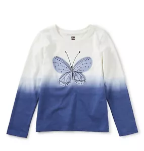 Tea Collection Girls Nightfall Butterfly Dip Dye Long Sleeve Top Tee Size 3 or 4 - Picture 1 of 3