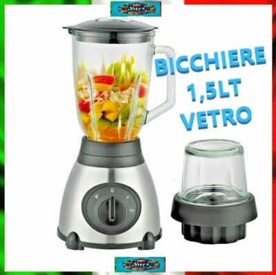 Frullatore 2 in 1 800W con Macinino – Bicchiere in Vetro 1,5L, Lame Inox - Immagine 1 di 4