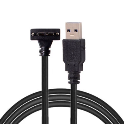 Jimier 5m 3m 1.2m Micro USB Screw Mount to USB 3.0 Data Cable for Grey Chameleon - Image 1 of 4