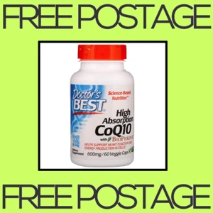 NEW Doctor's Best, High Absorption CoQ10 with BioPerine, 600 mg - 60 Caps - Picture 1 of 2