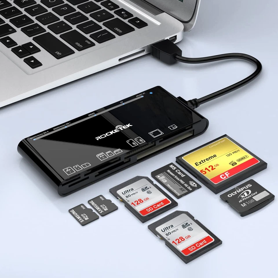 USB3.0 Multi-Card Reader SD/TF/CF/Micro SD/XD/MS 7 in 1 Fast 5Gbps Memory Car... - Image 1 of 4