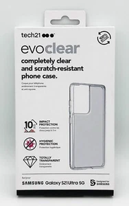 tech21 Samsung Galaxy S21 Ultra 5G Antimicrobial Strong Tough Clear Back Case - Picture 1 of 9