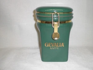 GEVALIA KAFFEE CERAMIC HUNTER GREEN CANISTER - TIGHT SEALING LID - SILICONE SEAL - Picture 1 of 11