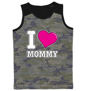 I Love Mommy - Mother's Day Mom Son Daughter Youth Contrast Tank Top - Picture 1 of 7