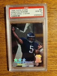 1999 Topps Stars STARCARDS - 3 Stas #21 Donovan McNabb PSA 10 GEM MINT - Picture 1 of 2
