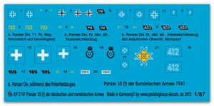 Peddinghaus 2747 1/87 Réservoir 35 (T) Allemand Et Roumain Armée - Photo 1 sur 1
