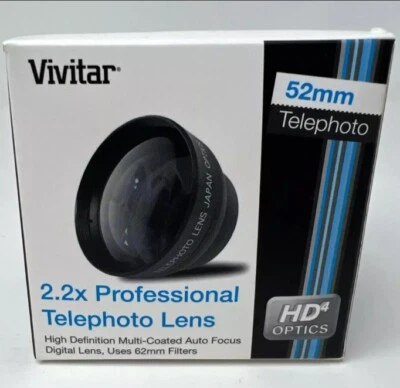 Vivitar 2.2x Professional 52mm Telephoto Lens HD4 Optics~Universal - Image 1 of 4