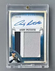 2016 Topps Five Star Game Worn Jumbo Patch Auto /25 Andy Pettitte NY Yankees - Picture 1 of 6