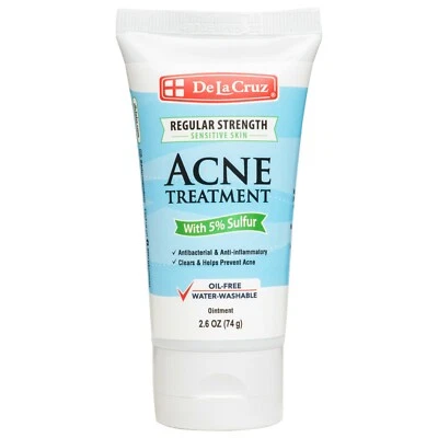 De La Cruz 5% Sulfur Ointment Acne Medication /SENSITIVE SKIN 2.6 OZ  Exp 01/28 - Image 1 of 4