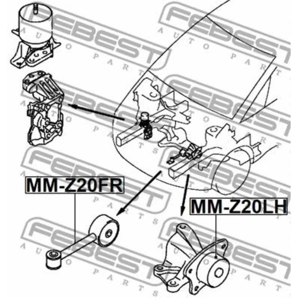 FEBEST Lagerung Motor vorne für Mitsubishi Colt VI Z3_A Z2_A 1.3 1.5 DI-D - Bild 1 von 1