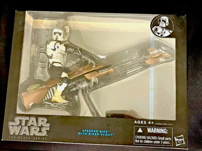 Bicicleta Speeder Star Wars The Black Series con 6" Biker Scout Trooper Blue Line. Nuevo Foto 1 de 4