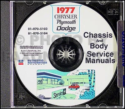 Manuale Di Servizio CD Chrysler 1977 Cordoba Newport New Yorker Dodge Plymouth - Immagine 1 di 3